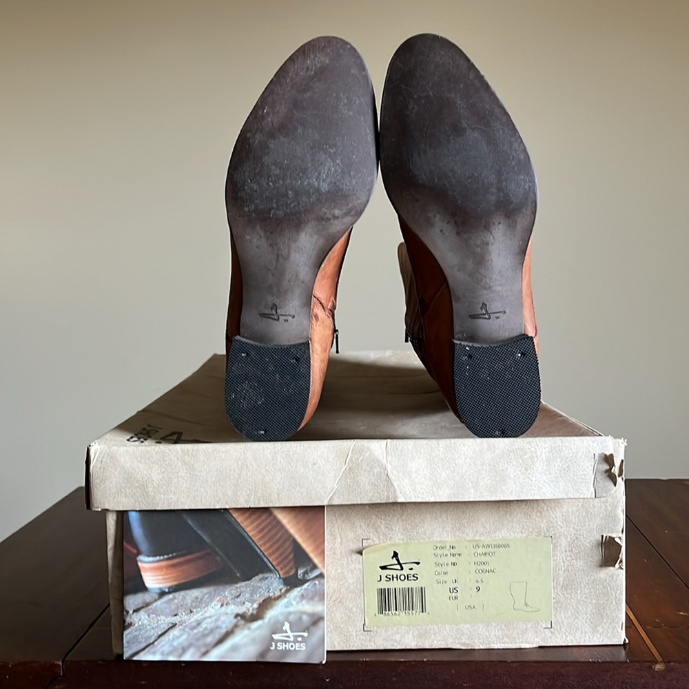 Almost New in Box - J. SHOES - Chariot Knee High Boots in Cognac - Size 9 - Picture 8 of 11
